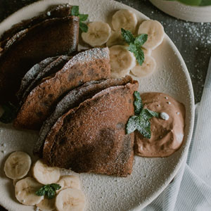 Chocolate Buckwheat Crepes are delicious with my Chocolate Cream Cheese Filling@