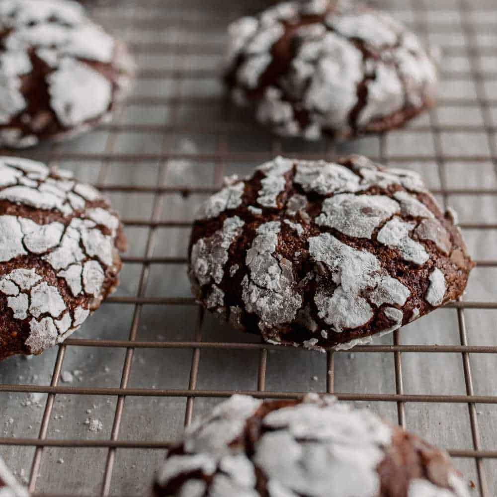 Gluten-free Chocolate Peppermint Crinkle Cookies