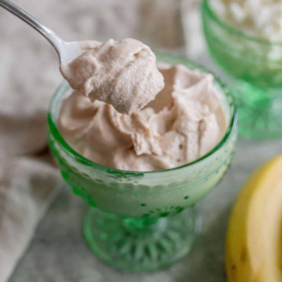 Blended Cottage Cheese Ice Cream (sweetened with overripe bananas)